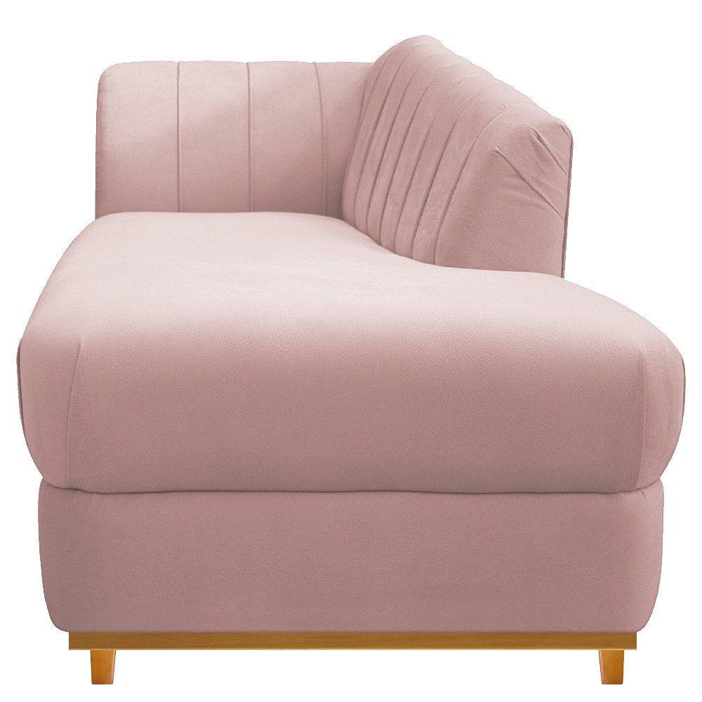 Recamier 160Cm Lado Direito Suede Rosê - 4