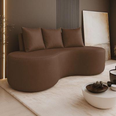 Sofá Benin B03 2 Lugares 160CM Marrom Sintético PU Orgânico Moderno D'Rossi