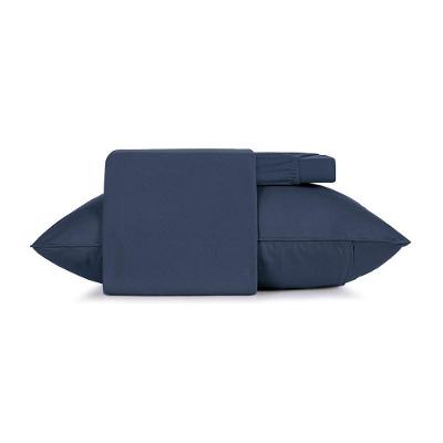 Jogo De Cama Casal Altenburg 4 Peças Malha Fio Penteado Azul Minimal