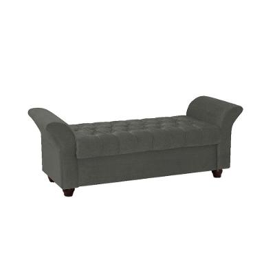 Recamier Divã Morabe P04 160 Cm Suede Cinza Escuro Tca 958