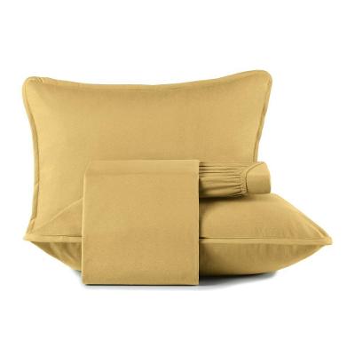 Jogo De Cama Queen Altenburg 4 Peças Malha Fio Penteado Amarelo Mostarda