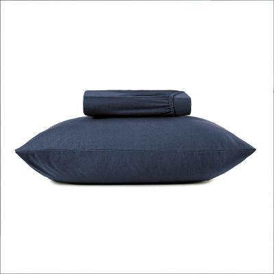 Jogo de Cama Solteiro King Malha Fio Penteado 2 Peças Azul Minimal Altenburg