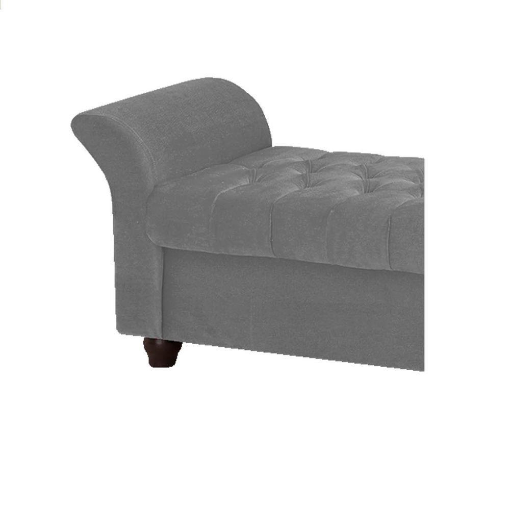 Recamier Divã Morabe P04 160 Cm Suede Cinza Tca 940 - 4