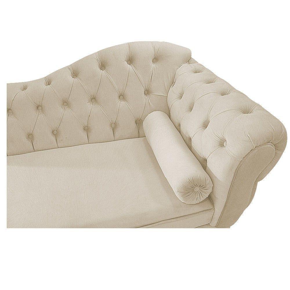 Recamier Diana 160cm Lado Esquerdo Suede Bege Doce Sonho - 4