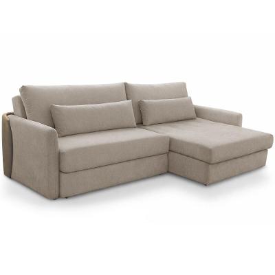 Sofá Cama Retrátil 4 Lugares Para Sala 270cm Bérgamo F04 Linho Bege Claro Couríssimo Café - Lyam Decor