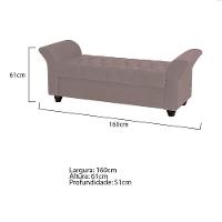 Recamier Divã Morabe P04 160 Cm Suede Rosê Tca 949 - 5