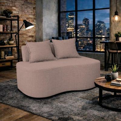 Sofá Bellé 100cm Moderno Confortável Sala Estar Luxo Linho Rosê