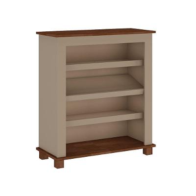 Sapateira 6025 3 Prateleiras 78,5CM em Madeira MDF Maciça Laqueado Amêndoa Retrô