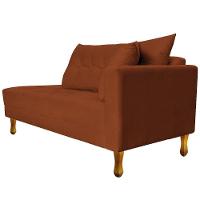 Recamier Azura 140cm Com Almofada Lado Esquerdo Suede Cor Terracota - 6