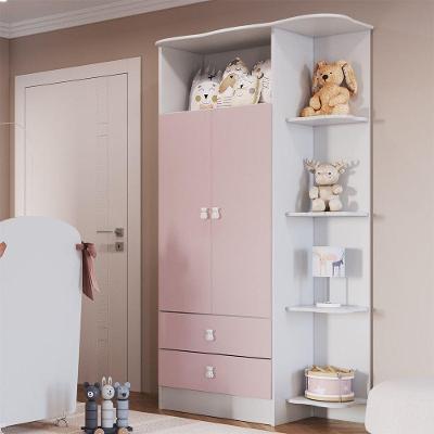 Roupeiro Infantil 2 Portas 2 Gavetas Em Mdp Percasa Rosa