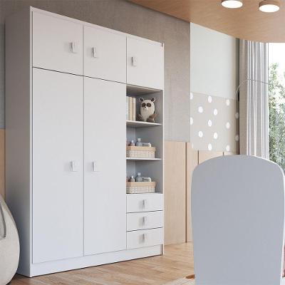 Roupeiro Infantil Em Mdp 5 Portas 3 Gavetas Percasa Branco
