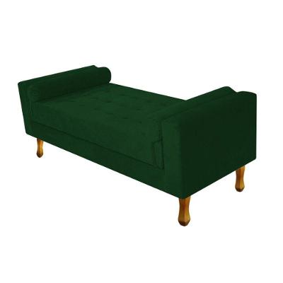 Recamier Baú Félix King Size 195cm Suede Verde Doce Sonho