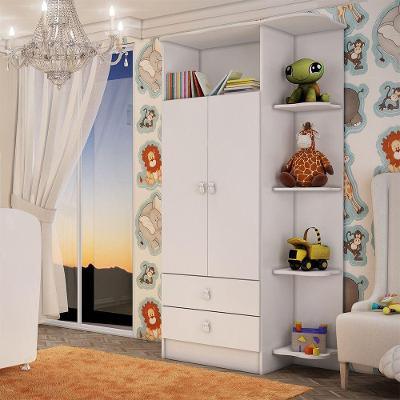 Roupeiro Infantil 2 Portas 2 Gavetas Em Mdp Percasa Branco