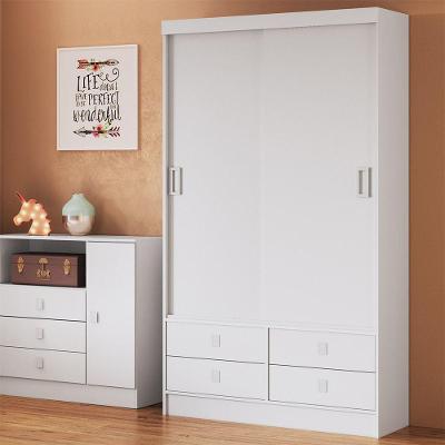 Roupeiro Casal Em Mdp Com 2 Portas E 4 Gavetas Percasa Branco