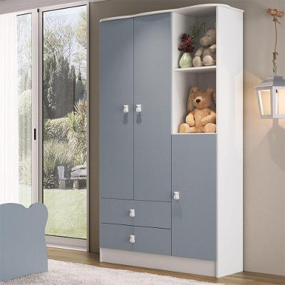 Roupeiro Infantil Em Mdp 15mm Com 3 Portas Percasa Azul