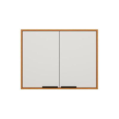 Armário Aéreo Ravena 80CM 2 Portas MDF Off White para Cozinha Compacta
