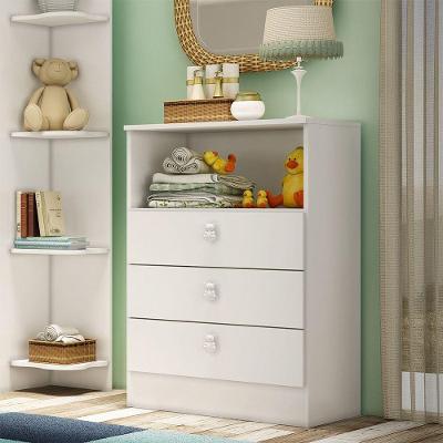 Cômoda Infantil Ursinho Com 3 Gavetas Mdp 15mm Percasa Branco