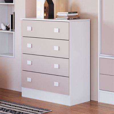 Cômoda Infantil Em Mdp 15mm 4 Gavetas Percasa Rosa