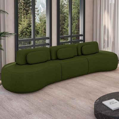 Sofá 4 Lugares 366cm Orgânico Mellanie Linho Verde Z32 - Mpozenato