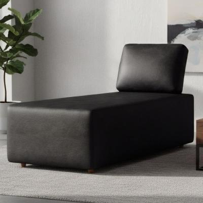 Sofá Chaise Modular 74cm Sala De Estar Sintético Preto Z32 - Mpozenato