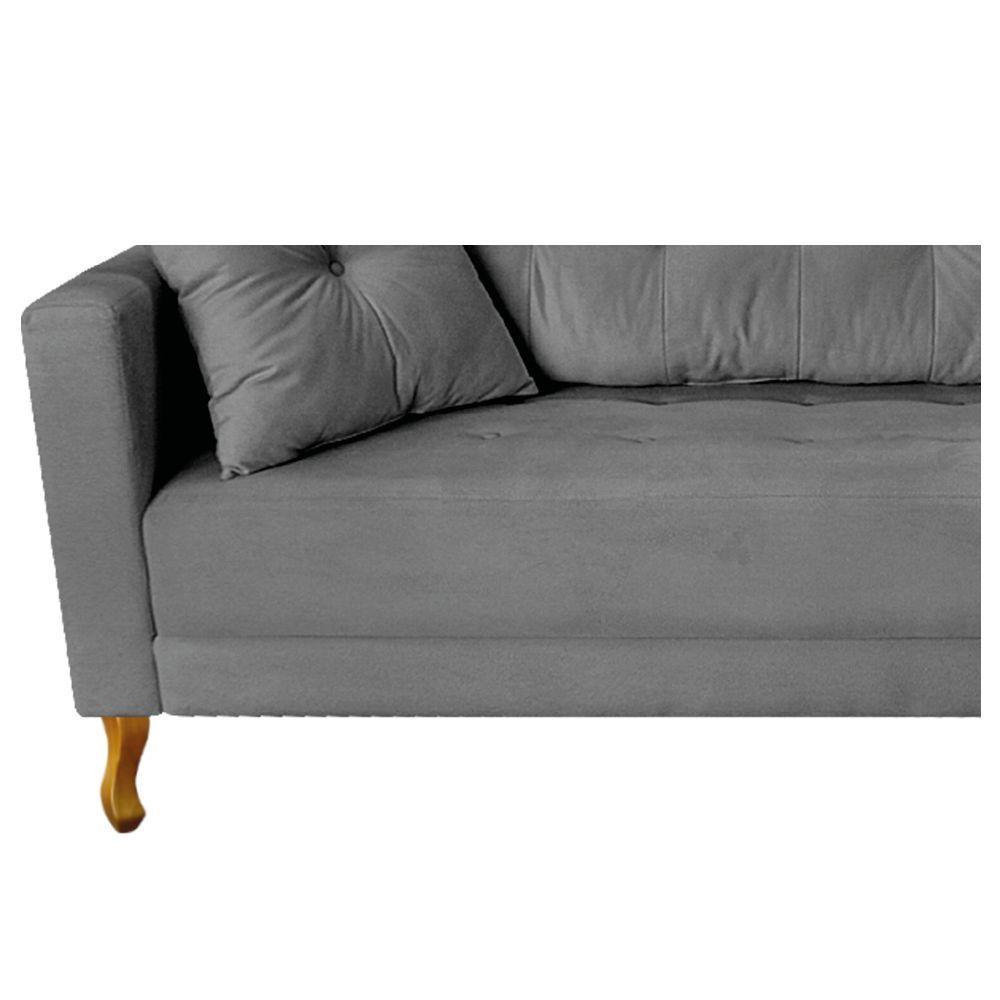 Recamier Azura 160cm Com Almofada Lado Direito Suede Cor Cinza - 2