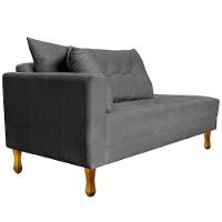 Recamier Azura 160cm Com Almofada Lado Direito Suede Cor Cinza - 6