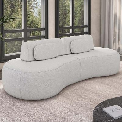Sofá 4 Lugares 280cm Orgânico Mellanie Boucle Cru Z32 - Mpozenato