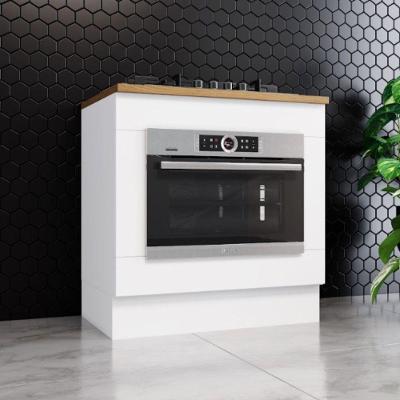 Kit Balcão para Forno Americana 80cm Branco Nature Móveis Henn