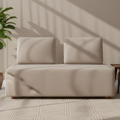 Sofá 2 Lugares 148cm Sala De Estar Rovier Veludo Bege Z32 - Mpozenato