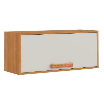 Armário Aéreo De Geladeira 1 Porta 0,80m Núbia Madeirado/off White