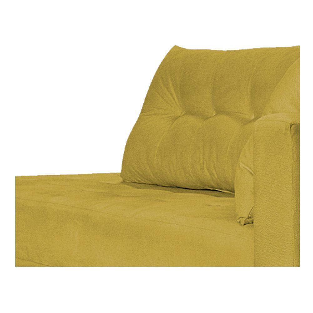Recamier Azura 160cm Com Almofada Lado Esquerdo Suede Cor Amarelo - 4