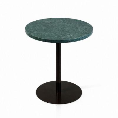 Mesa Lateral Atria Redonda Mármore Guatemala Alumínio 41CM Marrom