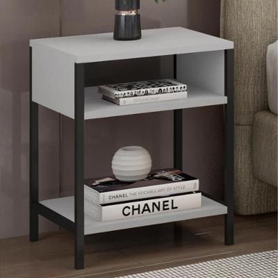 Mesa De Cabeceira Estilo Industrial Plaza L03 Branco - Mpozenato