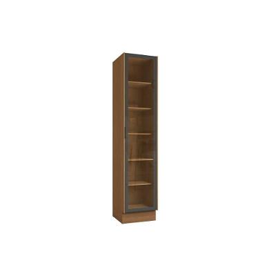 Paneleiro de Cozinha Vibra T628 1 Porta 5 Prateleiras MDF MDP com Vidro Grafite