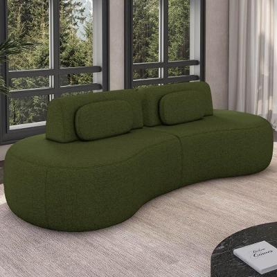 Sofá 4 Lugares 240cm Orgânico Mellanie Linho Verde Z32 - Mpozenato