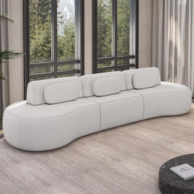 Sofá 4 Lugares 366cm Orgânico Mellanie Boucle Cru Z32 - Mpozenato