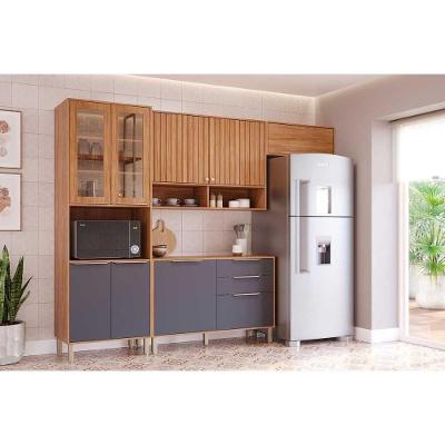 Kit Cozinhas Completas Divina C4P261 4 Portas 2 Gavetas MDF 120CM Titanium