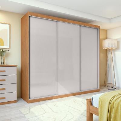 Guarda Roupa Casal 100% Mdf 3 Portas Elos Amêndoa/off White