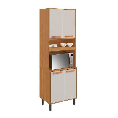 Armário De Cozinha Paneleiro 4 Portas 2 Nichos Núbia Madeirado/off White