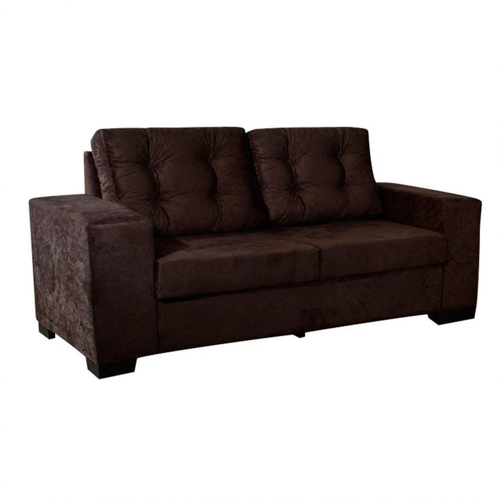 Sofá 3 Lugares Estrutura De Pinus E Eucalipto Maceio Finezzi Chocolate - 1