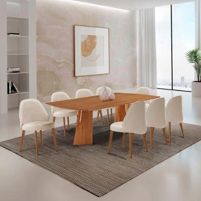 Mesa Florida Tampo Barril Com 8 Cadeiras Suiça Linho