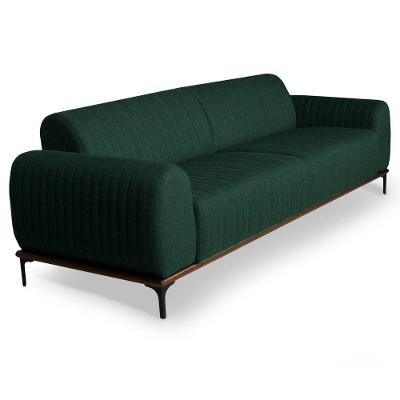 Sofá 210cm 3 Lugares Molino C-117 Linho Verde Musgo