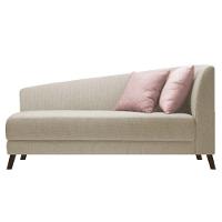 Recamier Heitor 185cm Com Almofada Lado Esquerdo Suede Cor Begê/rosê - 1