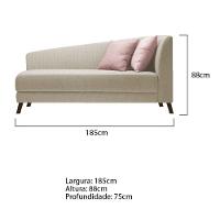 Recamier Heitor 185cm Com Almofada Lado Esquerdo Suede Cor Begê/rosê - 5