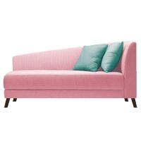 Recamier Heitor 160cm Com Almofada Lado Esquerdo Suede Cor Rosa Bebê/tiffany - 1
