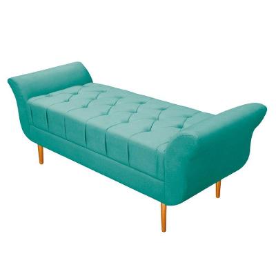 Recamier Estofado Ari 90 Cm Suede Azul Tiffany Doce Sonho