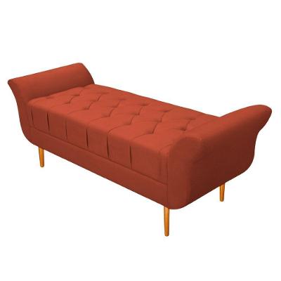 Recamier Estofado Ari 140Cm Casal Suede Terracota Doce Sonho