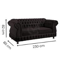 Sofá Chesterfield Moscatto 3 Lugares Via Encanto Veludo Cobre - 2