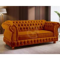 Sofá Chesterfield Moscatto 3 Lugares Via Encanto Veludo Cobre - 3