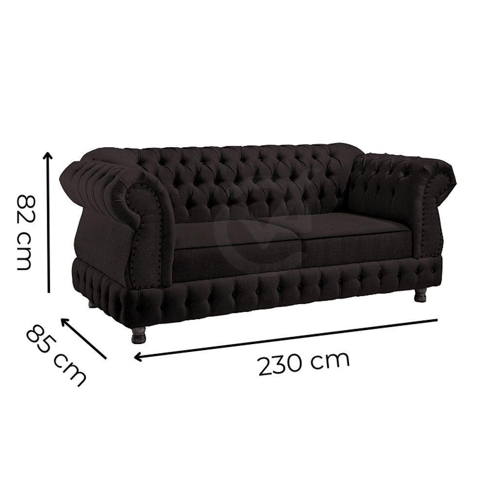 Sofá Chesterfield Moscatto 3 Lugares Via Encanto Veludo Vermelho - 2